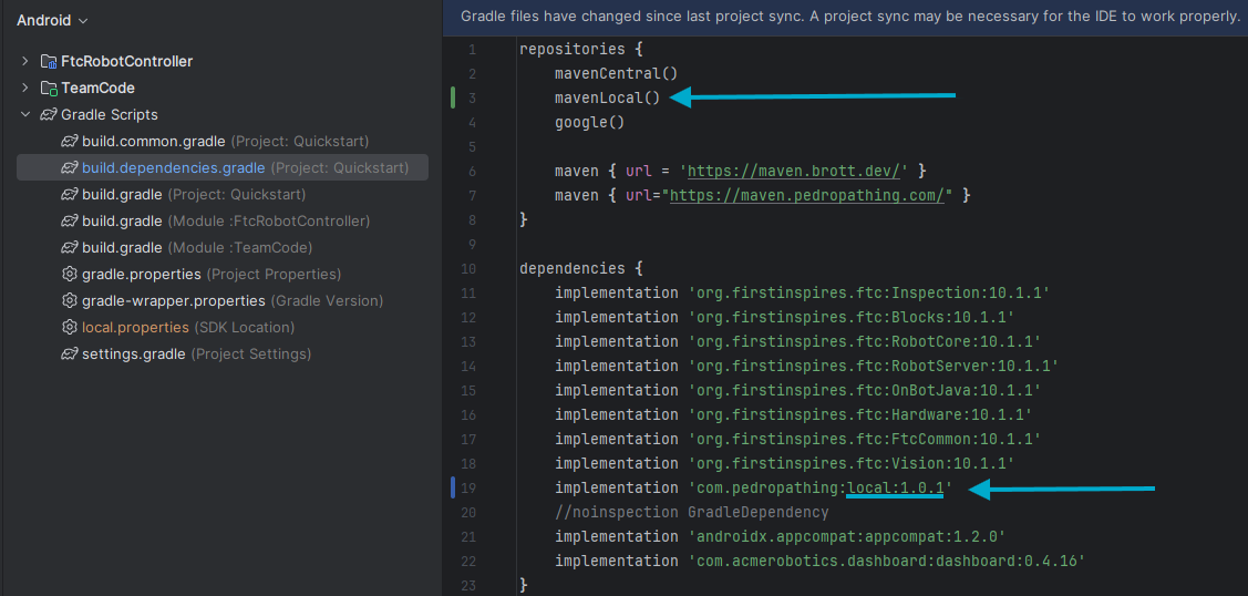 changedependencies